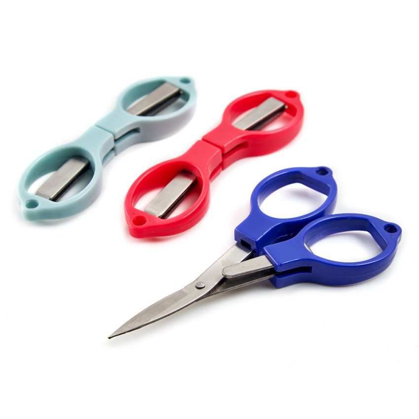 Compact Folding Scissors Purple, Teal, Pink 24 pcs Hemline
