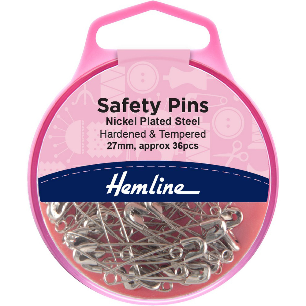 Safety Pins 27mm 1″ Nickel Plated Steel 36 Pcs Hemline