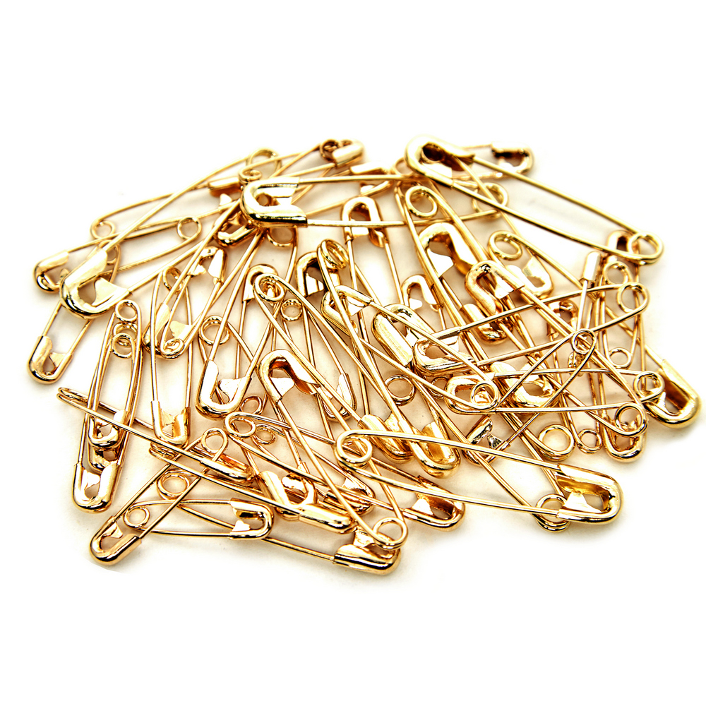 Hemline Safety Pins, Black Metal, 50-Pack - 23mm & 19mm Assorted Sizes For Sewing, Crafts & Quick Fixes