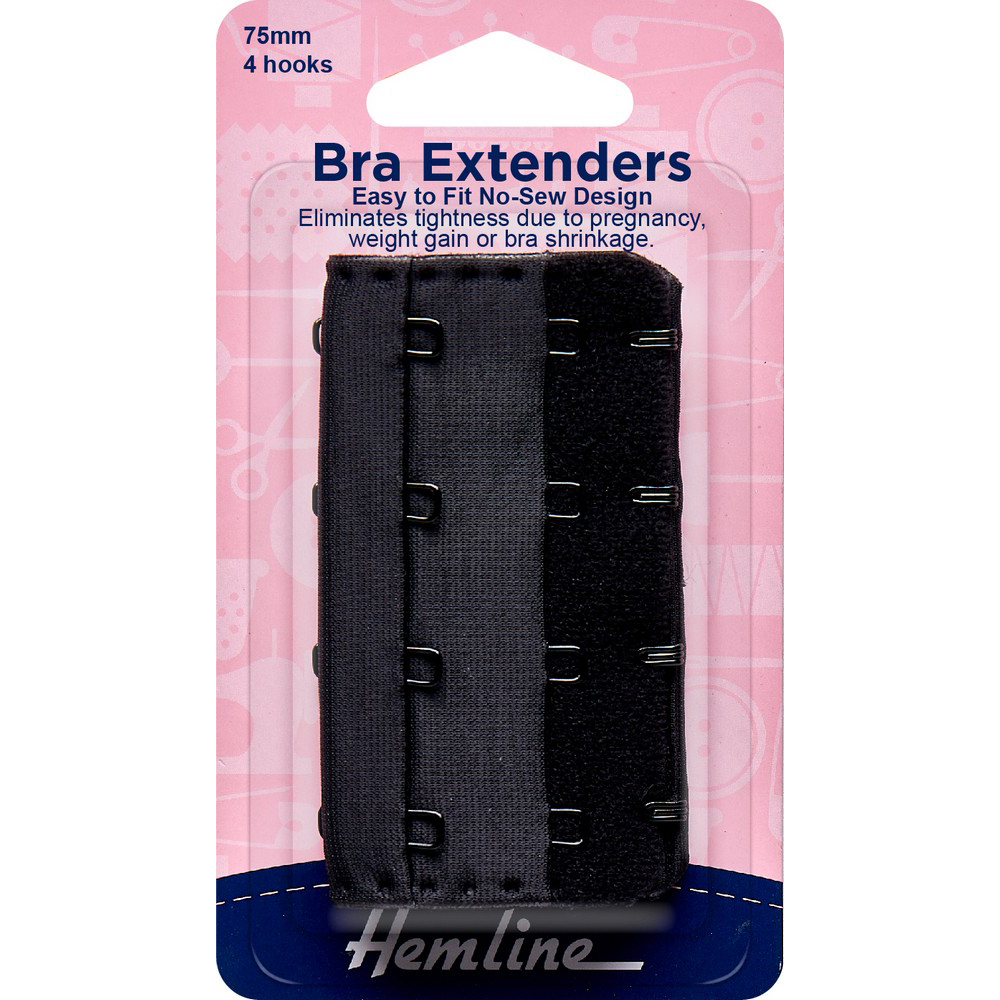 Black Bra or Suspender Extender, 19mm